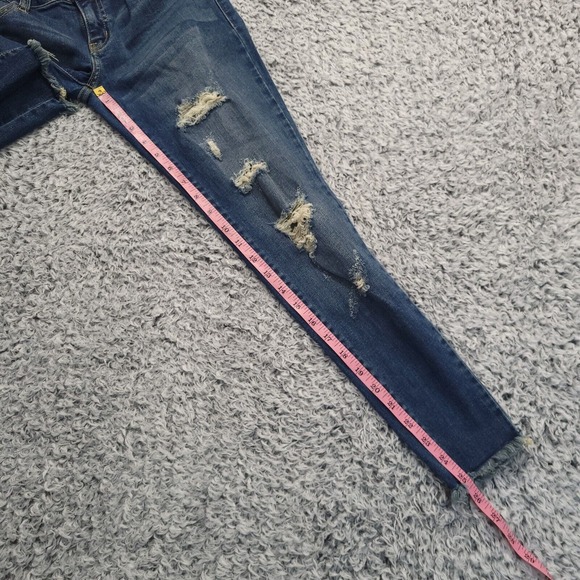 KanCan Jeans Women 3 Blue Thrashed Medium Wash Casual Skinny Stretch Normcore - Picture 8 of 10